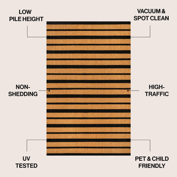 Hadley Modern Classic Ticking Stripe Coir Area Rug
